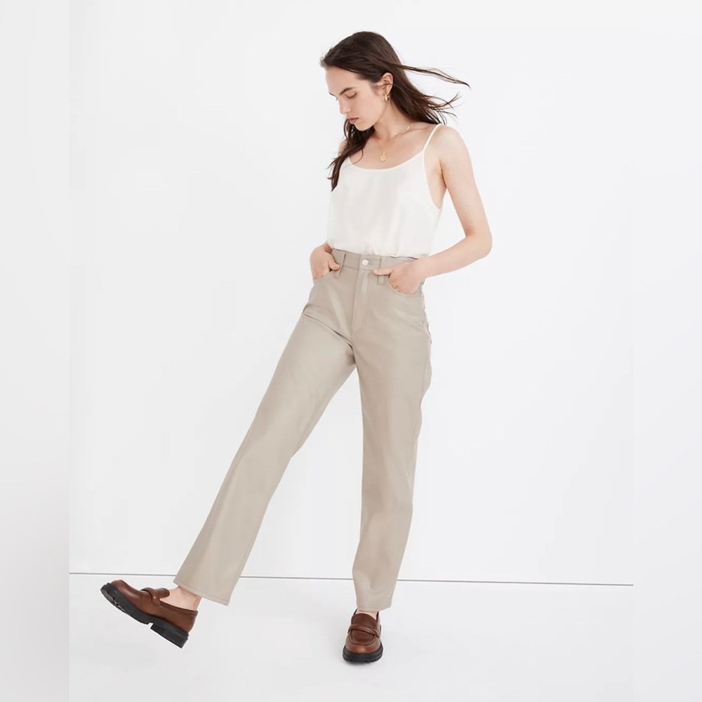 Brand New The Perfect Vintage Straight Jean: Faux Leather Edition